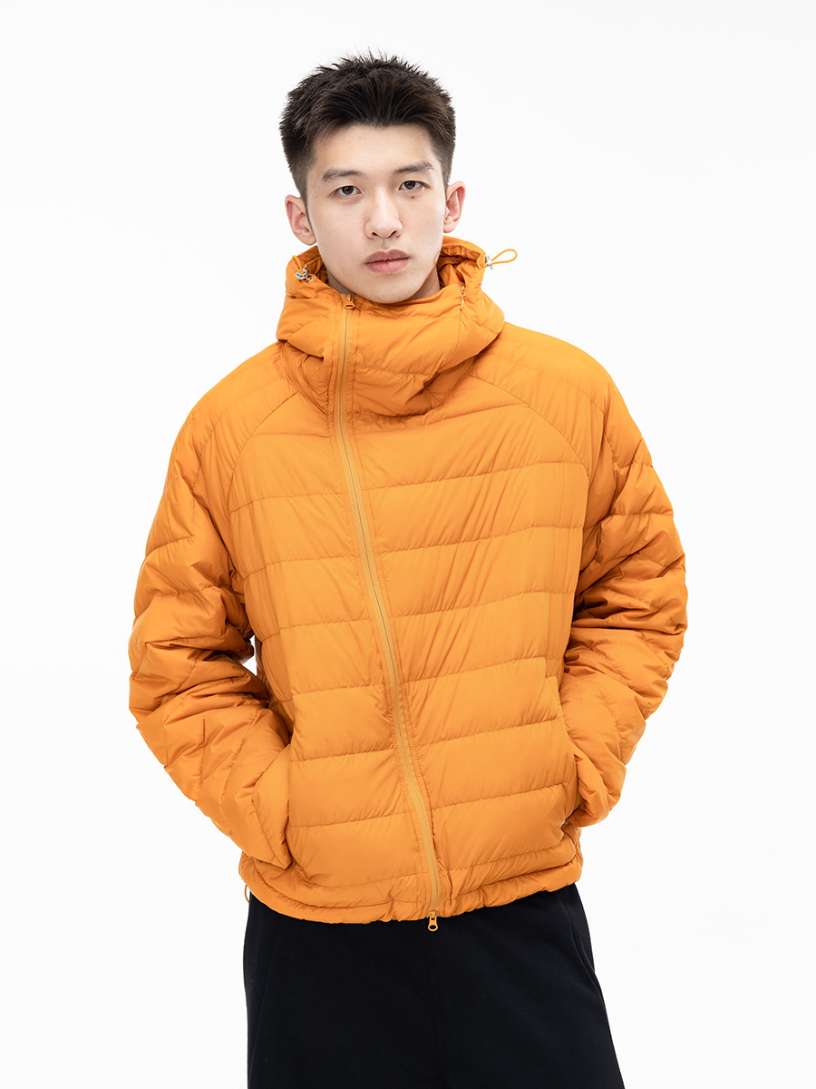 Keep warm men's light and thin down jacket with hood for men and…