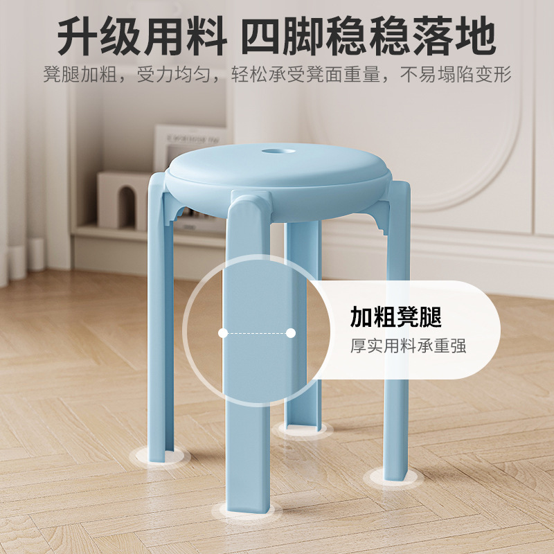 Taburete taburete redondo simple para el hogar, restaurante de hotel comercial, taburete de comedor, silla de comedor, taburete de repuesto grueso, fuerte y duradero