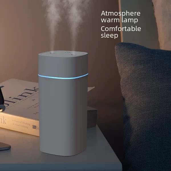 Cross-Border Creative Mini Humidifier with Colorful Lights, USB Large Mist Output Dual-Spray Nano Hydration Device, Home Gift