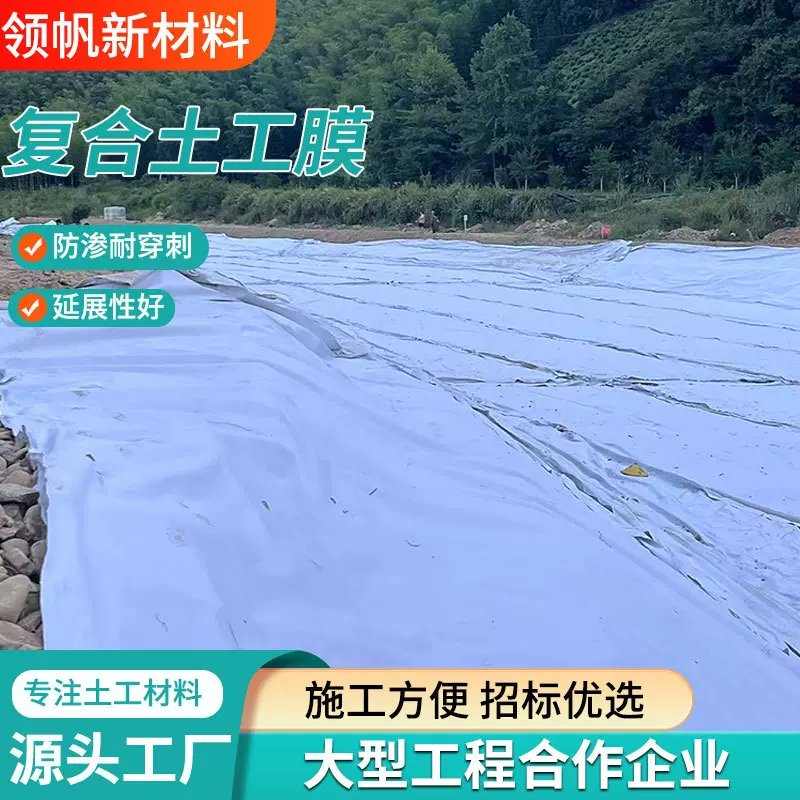 复合土工膜两布一膜鱼塘水产养殖防渗膜加厚全新复合土工膜