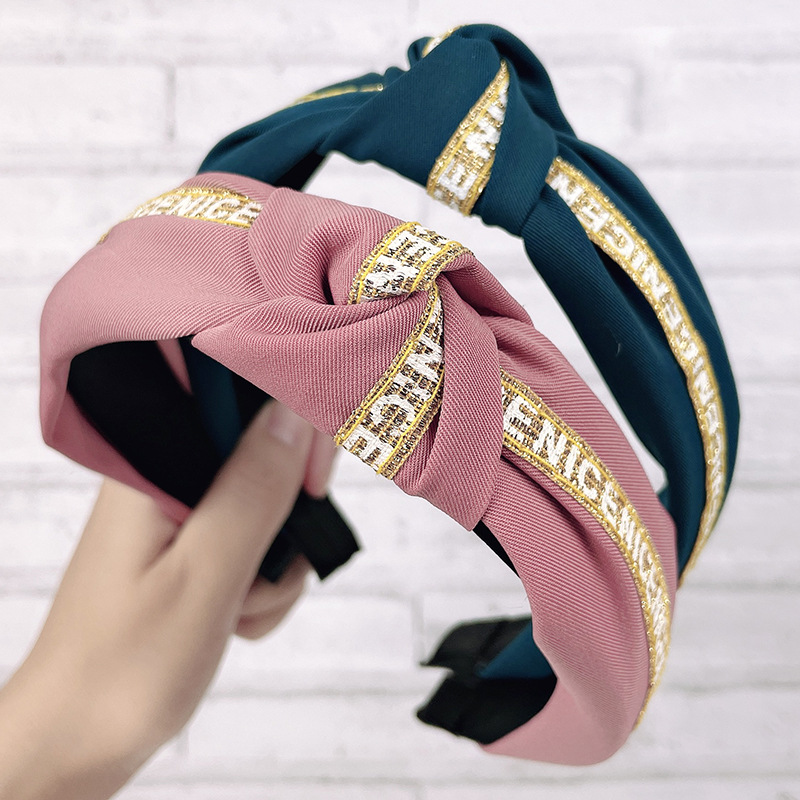 Korean version wide edge bow cross band adults, simple face washing hair clip for women, knot new headwear_voghion.com