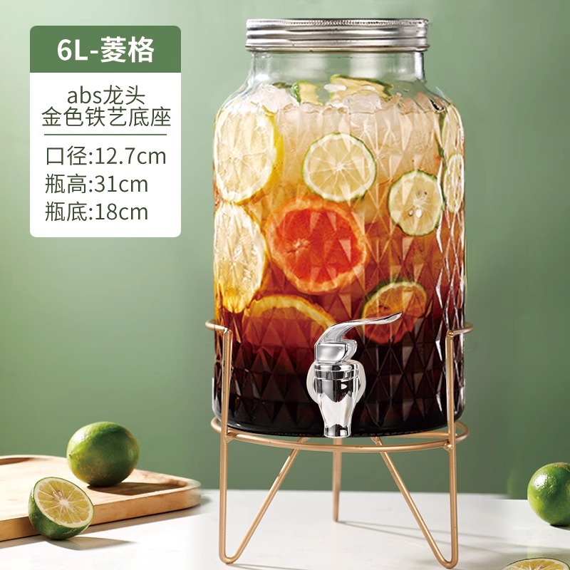 En nombre del barril de Cola, barril de bebida de cerveza, barril de vino de barman, barril de té de frutas con grifo, barril de jugo, contenedor, botella de vidrio