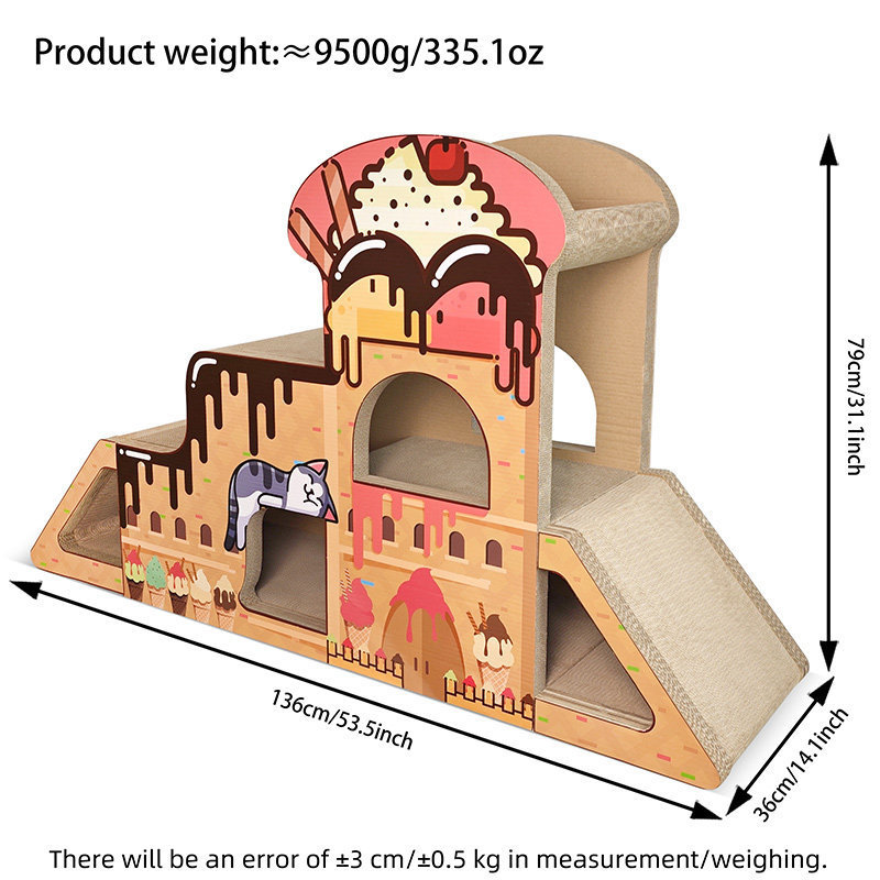 Slide Ice Cream Cake Castle Cat Grab Board (Fácil de montar en la parte inferior)
