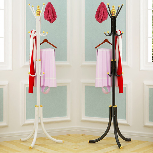 Household iron multi-functional coat rack colorful fashionable clothes rack creative clothes rack floor-standing bedroom home simple