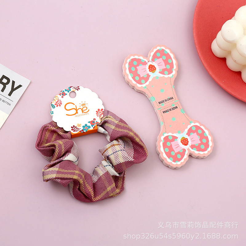 厂家直供蝴蝶结对折发圈皮筋卡纸女生头绳收纳包装卡纸DIY材料