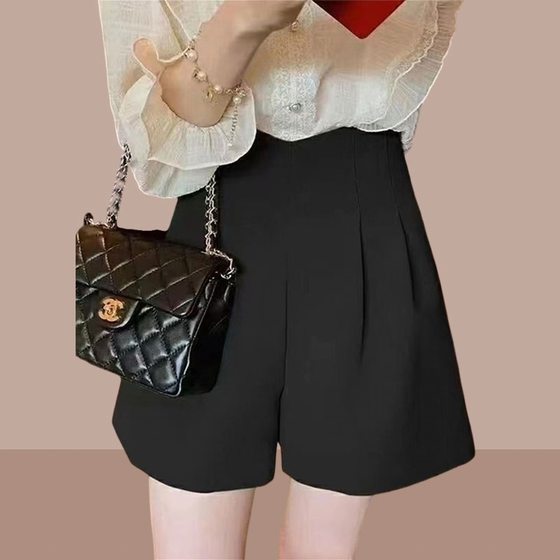 Suit Shorts Women's Summer 2024 New Arrival Small Casual Loose Slimming Thin High Waist A- Shaped Wide-Leg Pants