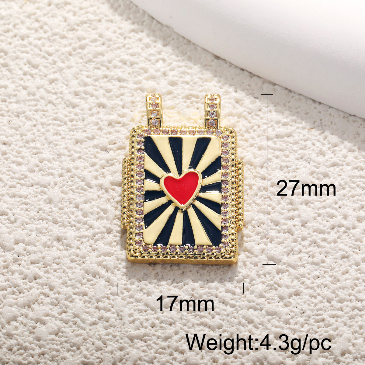 2g Weight Pendant Jewelry Making Type 1 Piece Quantity Holiday, Daily Occasion Copper Material Geometric, Heart Shape Pattern Unisex Gender Plating Design Retro Style 1 Piece Copper Geometric Heart Shape Pendant 4