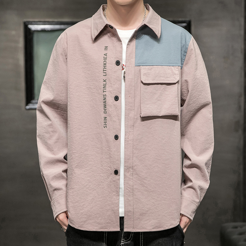 Otoño nuevo estilo coreano de moda Plaid serie camisa exterior de los hombres japonés juventud camisa de manga larga ropa superior