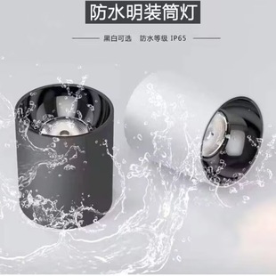Led Surface-Mounted Waterproof Spotlight for Home Bathroom Toilet Ceiling Outdoor Shop Door Cob Surface-Mounted Ceiling Downlight