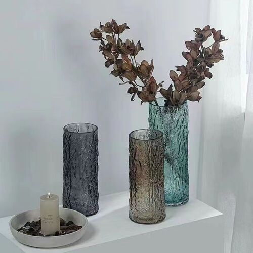 Nordic simple creative light luxury transparent vase water nourishing rich bamboo lily glass vase living room table decorations