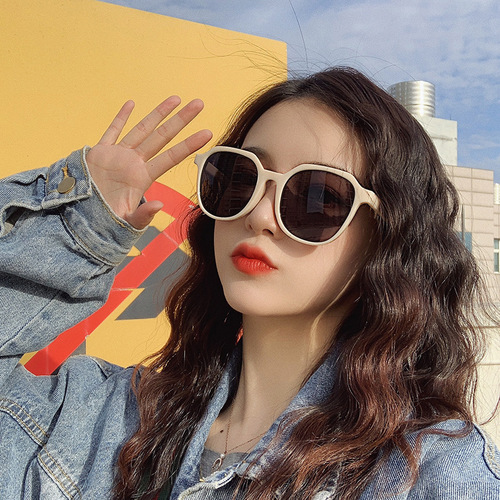 2024 new Korean style men's trendy sunglasses, disco big face slimming Internet celebrity street photography glasses women's ins sunglasses