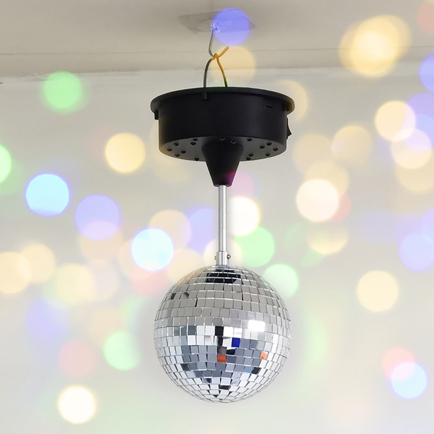 2023 nueva etapa luz automática giratoria colgante LED colorido cambio de color partido Luz 5 pulgadas espejo bola