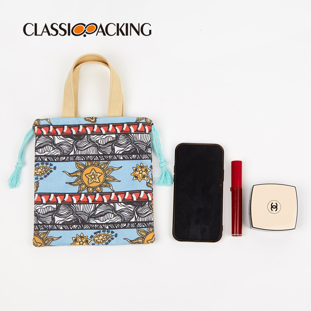 Suministro directo de fábrica al por mayor bolsa de lona bolso de color simple tejido de compras bolsa de algodón bolsa de cordón