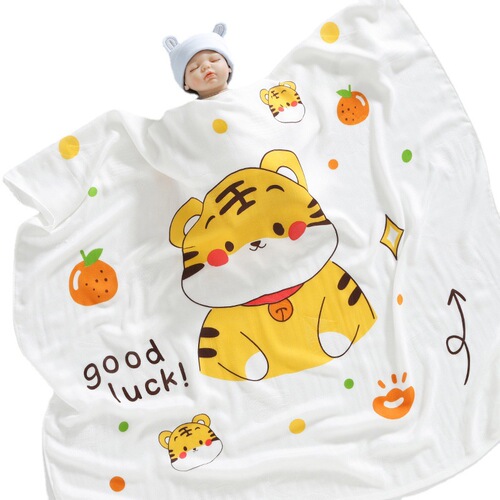 Bamboo fiber blanket baby bath towel children summer thin baby double layer air conditioning quilt newborn swaddle towel wholesale