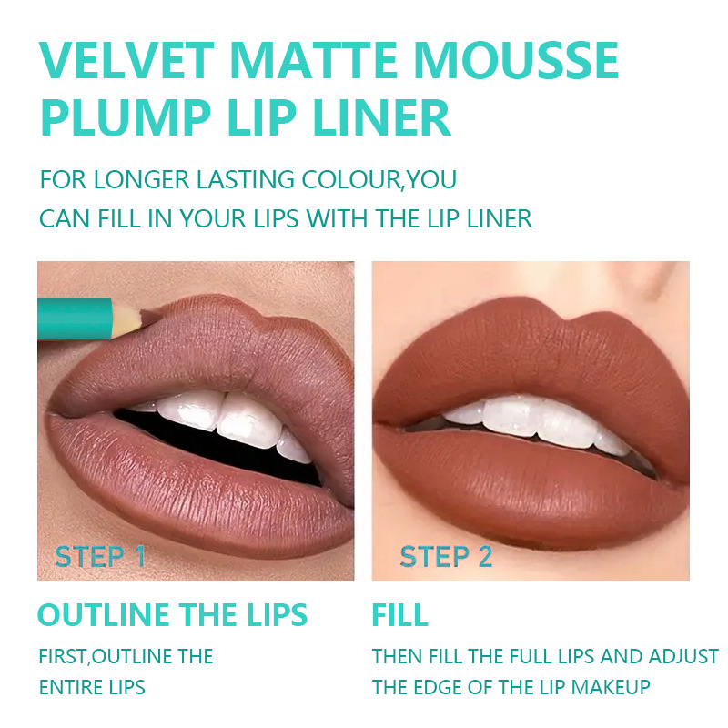 Matita labbra mista a 6 colori, pasta di fagioli, colore opaco, linea opaca, non facile da sbiadire, penna per rossetto_voghion.com