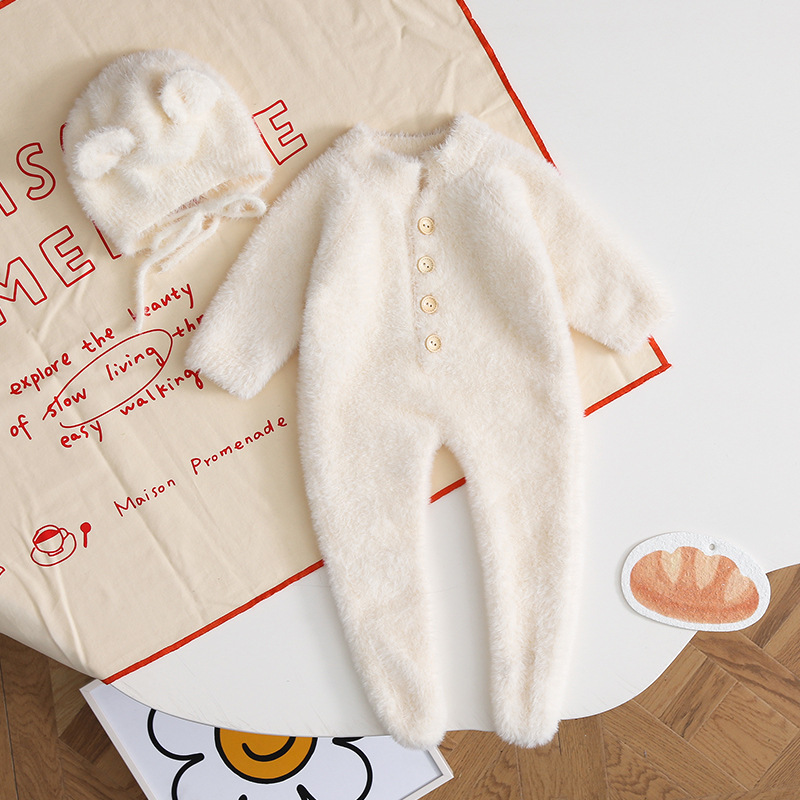 White Bear Foot-wrapped jumpsuit