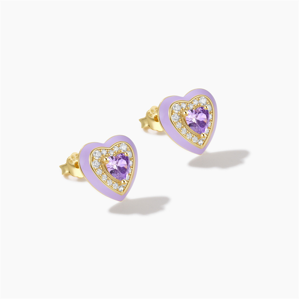 4g Weight 925 Sterling Silver Ear Needle Material Zircon Inlay Material Ear Studs Classification 1 Pair Quantity Holiday, Daily Occasion 925 Sterling Silver Material Heart Shape Pattern Women's Gender Plating Design Elegant, Simple Style Style 1 Pair 925 Sterling Silver Zircon Heart Shape Ear Studs 31