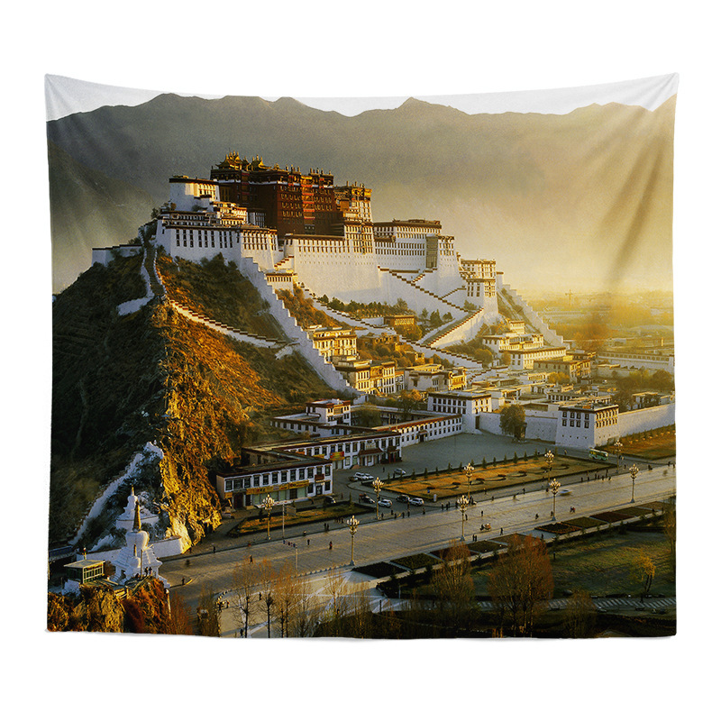 Exportación Comercio exterior Piel de camarones Amazon Fondo tela nórdico paisaje abstracto pintura dormitorio decoración colgante tela entrega de una sola pieza