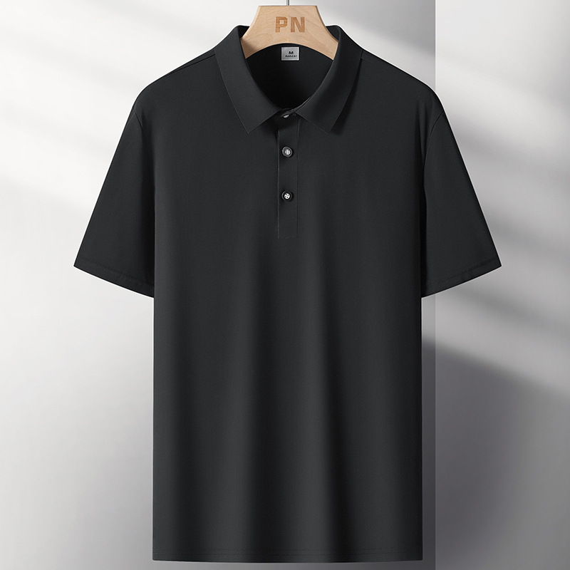 Camiseta de verano de hielo de manga corta Polo para hombre delgada ropa de papá con solapa de ropa de negocios casuales camiseta de papá para hombre