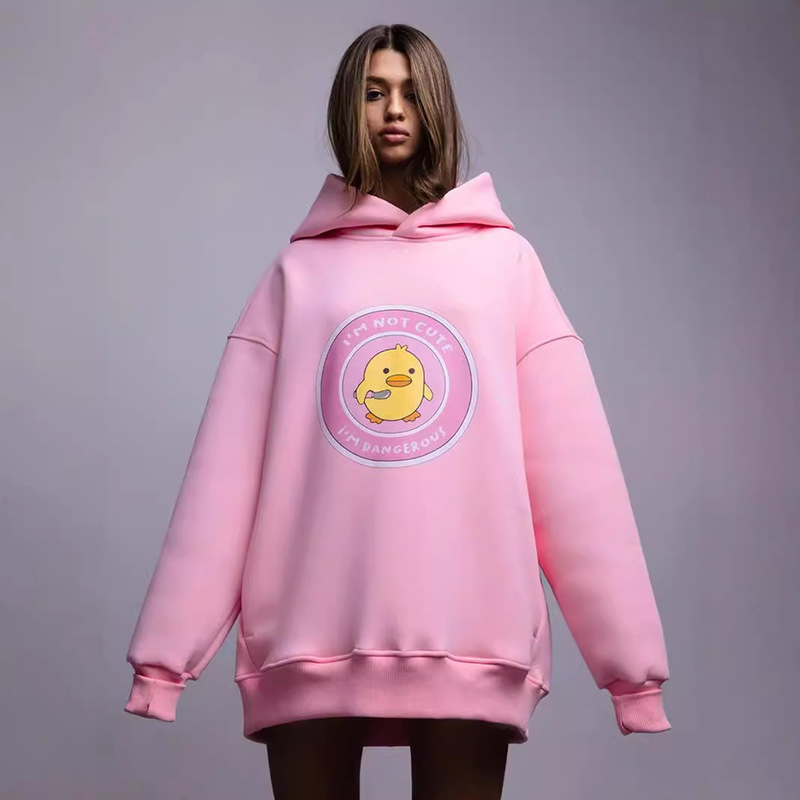 Cross-Border Hoodie Sweatshirt European and American 2025 Autumn and Winter New Women's Ins Loose Sports Casual Printed Hoodie Sweatshirt