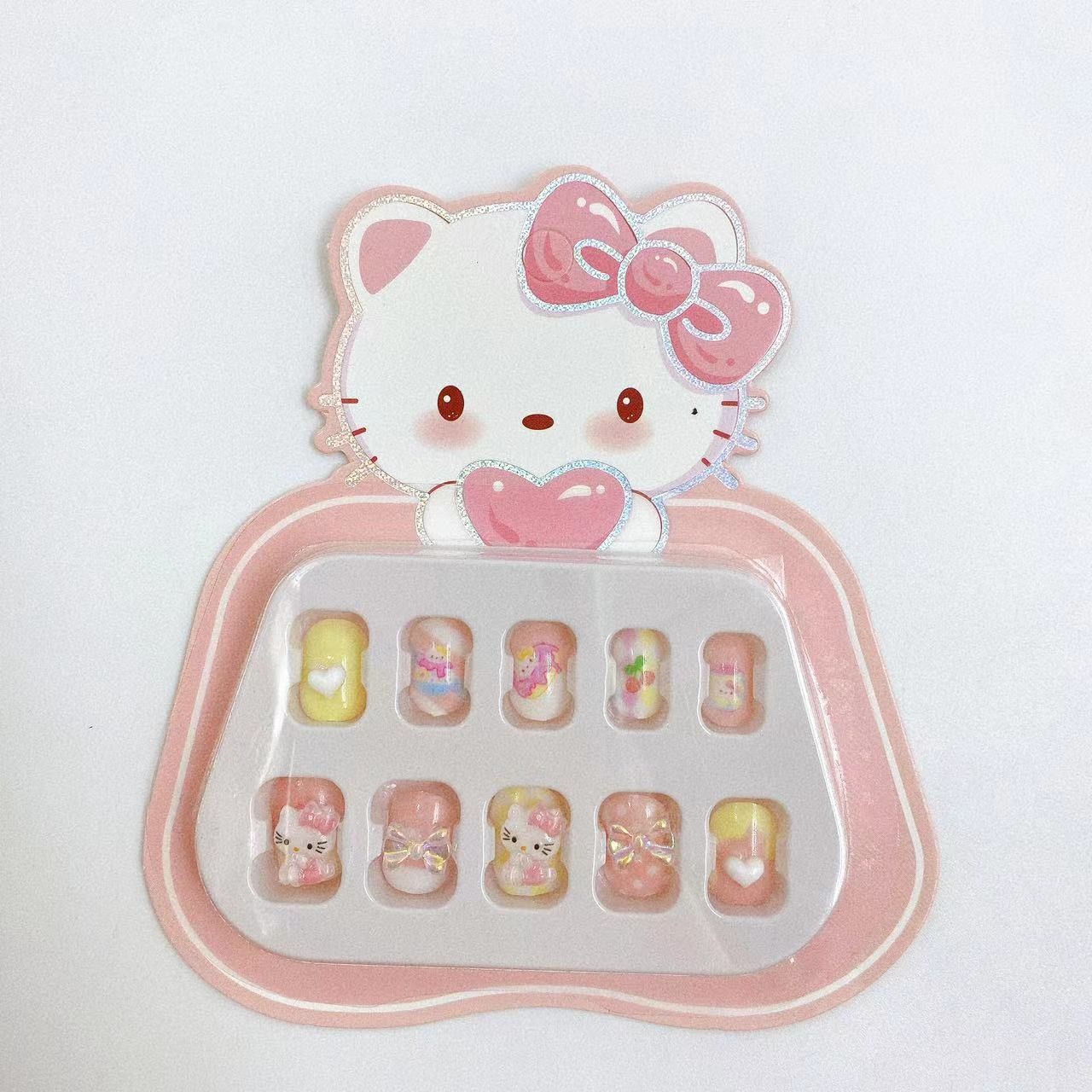 Nuevo niño usa manicura niña hecha a mano diy dibujos animados desmontables piezas de manicura tridimensionales juguetes lindos al por mayor