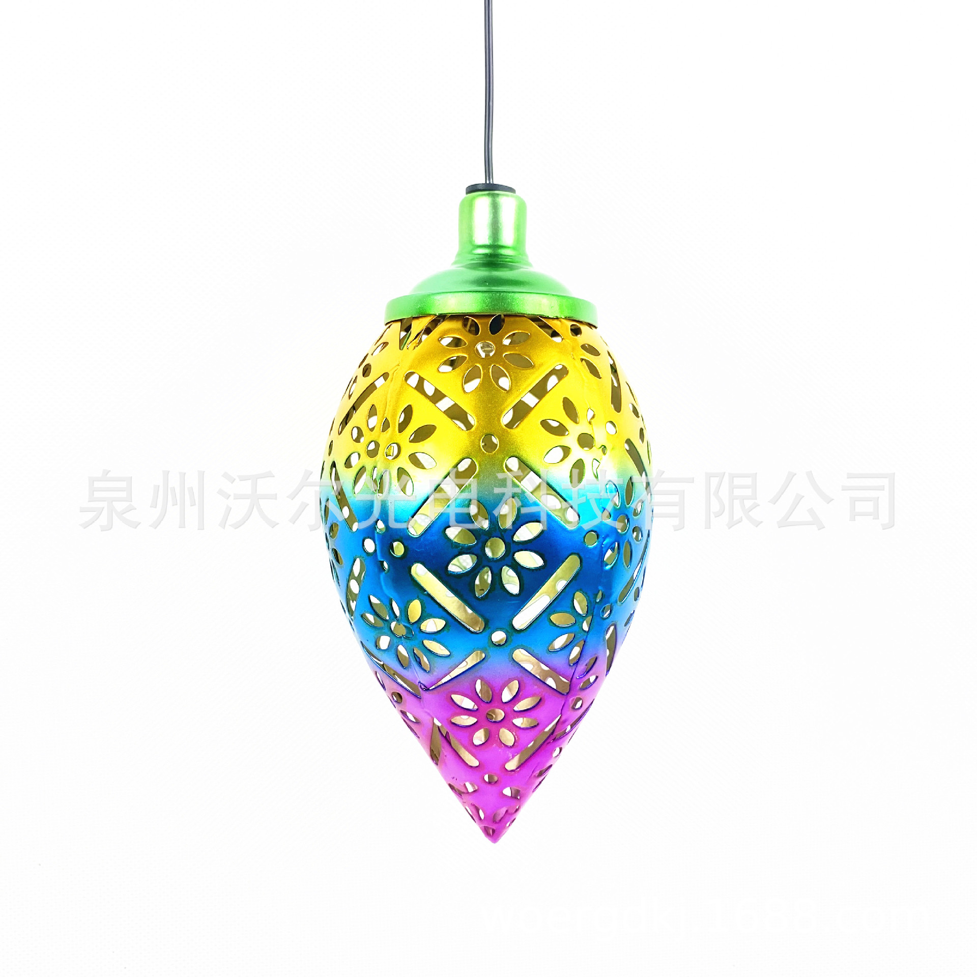 热销LED格桑花镂空太阳能水滴吊灯 户外庭院装饰景观花园防水IP65