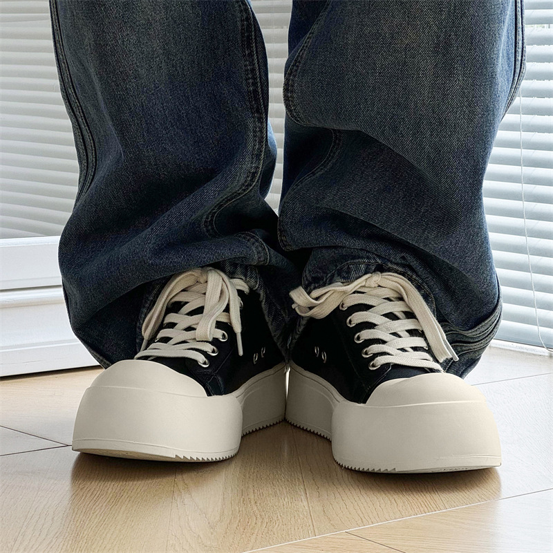 Derby shoes men 2024 new thick sole increase black commuter daily casual shoes_voghion.com