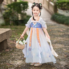 Ladycot Hanfu Summer 2024 New Arrival Fairy Tale Ancient Costume Skirt for Girls Children Little Girls Ancient Style Cute Short Sleeve Summer Thin Version