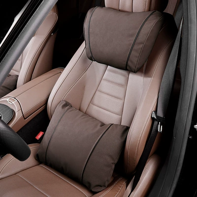 Kashidun Suitable for Mercedes S-Class Maybach Same Model Headrest Car Neck Pillow Yue Magotan Bmw Lumbar Cushion Original Factory (Headrest) - k-type-mocha-brown-1-headrest-1-lumbar-support