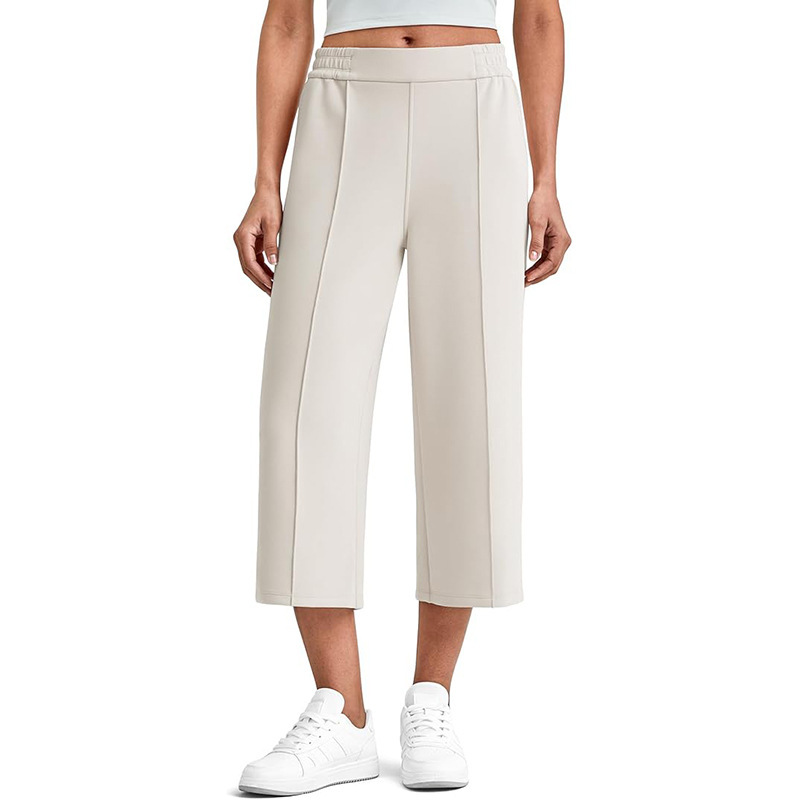 Capri Pants Women's Wide-Leg Yoga Pants High-Waisted Summer Travel Casual Pants with Pockets Capri Pants Women's Wide-Leg Yoga Pants High-Waisted Summer Travel Casual Pants with Pockets
