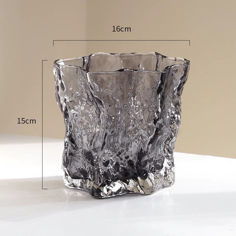 Flores ligeras de lujo vidrio transparente decoración creativa sala de estar flor de alta calidad mesa de comedor flores caseras rosa claveles