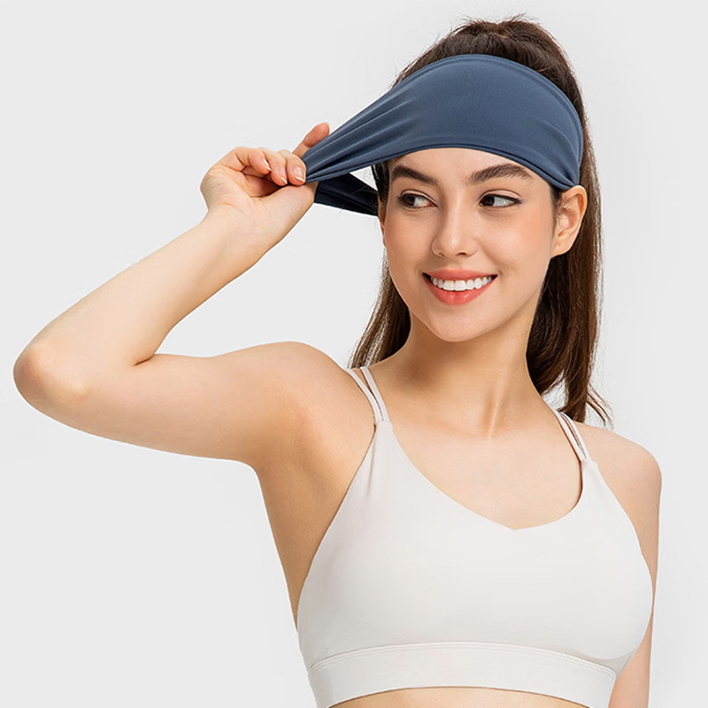 Solid Color Sports Headband for Women, Sweat-Absorbent, Quick-Drying, Elastic, Widened, for Running, Fitness, Yoga, Anti-Sweat Band, Ice Silk, Breathable