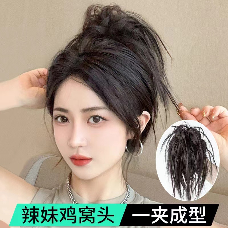 Chica caliente, cabeza de gallina, pelucca de caballo, un clip formado, una sensación de atmósfera fluida, un clip de pelucca duradero, cola de caballo