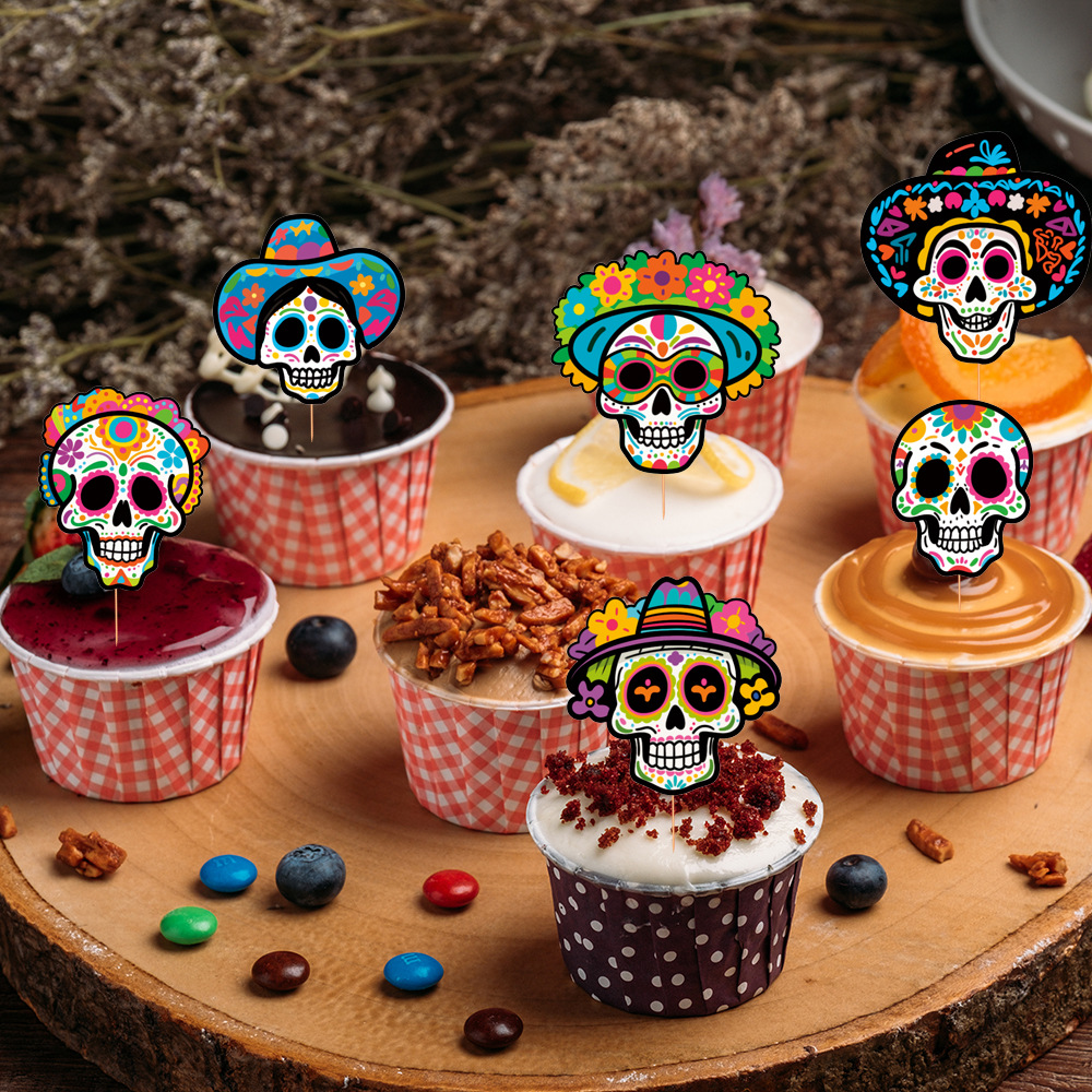 Día de los muertos Bandera de pull Bandera de pull triangular Decoración transfronteriza Escena de decoración Productos de papel Bandera colgante Decoración de fiesta al por mayor