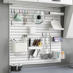 No Punching Household Hole Board Dormitory Kitchen Bathroom Wall Shelf Wall Hanging Entry Storage Rack Partition