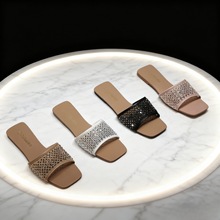 2025夏季新款平底一字拖女鞋时尚网拖跨境女拖鞋非洲女鞋slippers