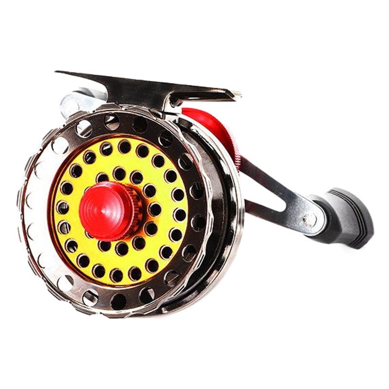 Rueda de plomo micro rueda balsa rueda de pesca con drenaje todo el metal rueda de pesca con mosca rueda de paso medio