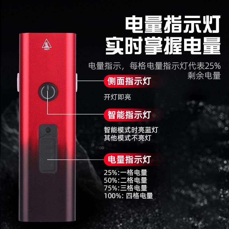 Nueva aleación de aluminio luz de la bicicleta tipo-C de carga inteligente sentido de luz al aire libre conducción nocturna resistencia pantalla bicicleta faro