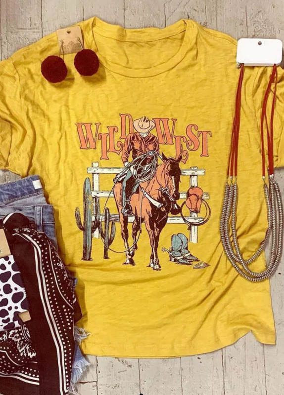 in stock Amazon AliExpress Europe and the United States new western wild Denim letter pattern urban casual short sleeve T-shirt