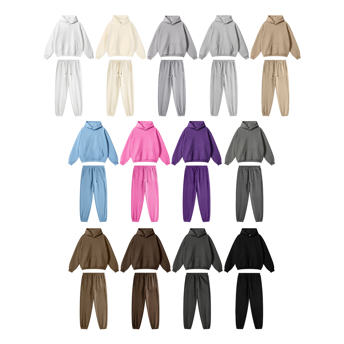 BE ropa de hombre | 2025 otoño e invierno estilo básico casual deportes traje de pies suéter americano más traje de terciopelo de color sólido hombres image 6