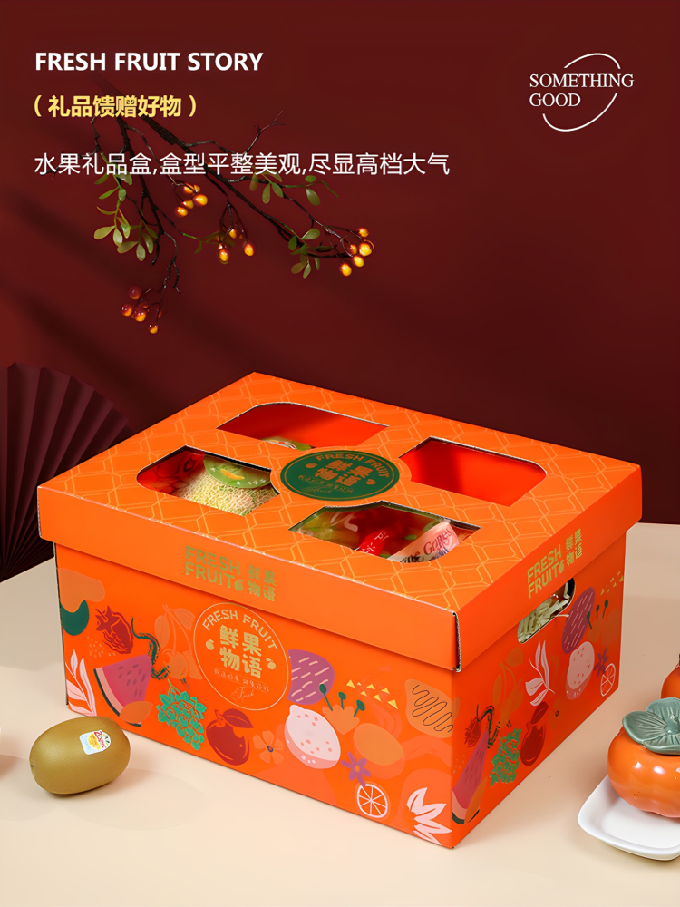 Caja de regalo de fruta general 10 jin caja de cristal transparente caja de regalo de uva de manzana caja vacía personalizada