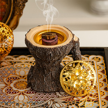 跨境中东香薰炉树皮纹路造型树脂香炉桌面客厅装饰创意阿拉伯节日