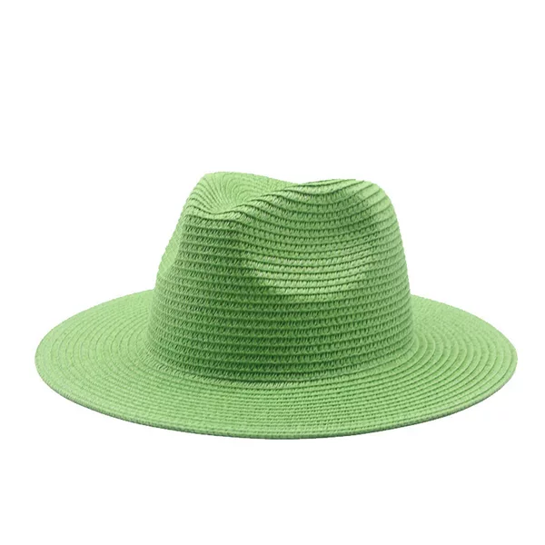 European and American Panama Hat, Sun Protection Beach Straw Hat, Flat-Brimmed Hat, Sunshade Hat, Large Brim, Wide Brim, Sun Protection, Breathable