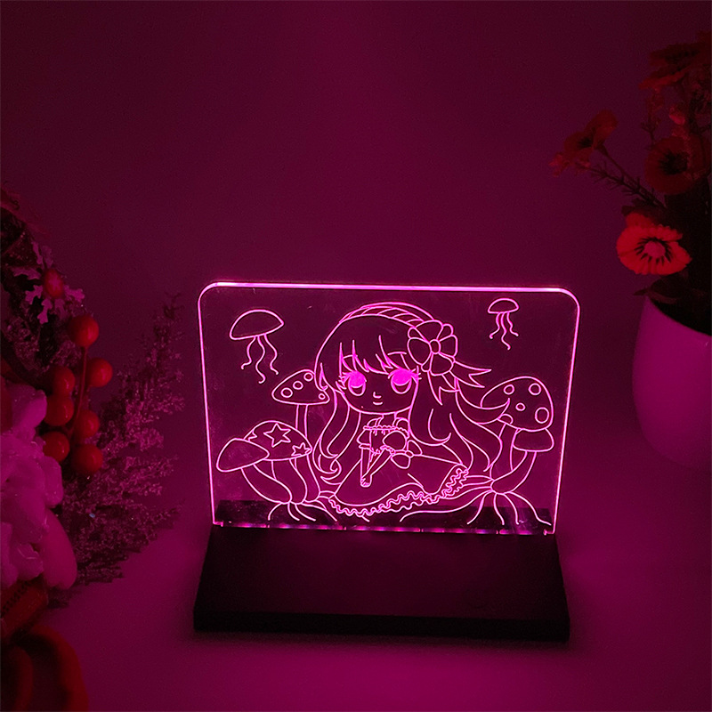 Dormitorio acrílico lámpara de noche atmósfera regalo elemento de Navidad toque colorido control remoto lámpara USB de escritorio