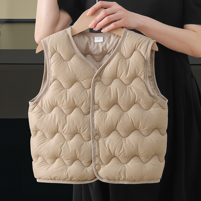 2025 otoño e invierno nuevo estilo ropa para niños chaleco de algodón de plumón para niños chaleco para niños y niñas chaleco cálido para bebés