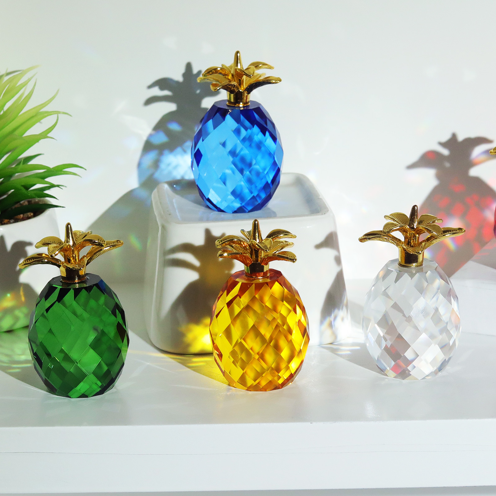 Pineapple Pattern Simple Style Style Simple Style Pineapple Crystal Crystal Ornaments Artificial Decorations