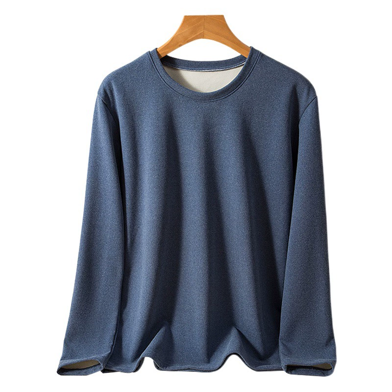 Мужское бархатное термобелье, утолщенное флисовое подкладка, холодостойкая поверхность AB, большие размеры, нижняя рубашка с длинными рукавами, осенняя одежда