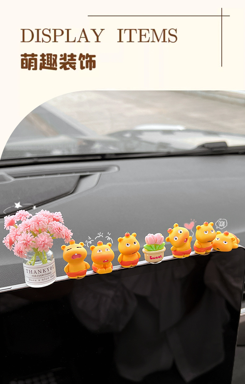 Cute Capybara Car Decoration, Lying down Doll for Car Dashboard Screen, Interior Car Decoration, Electric Vehicle Accessory