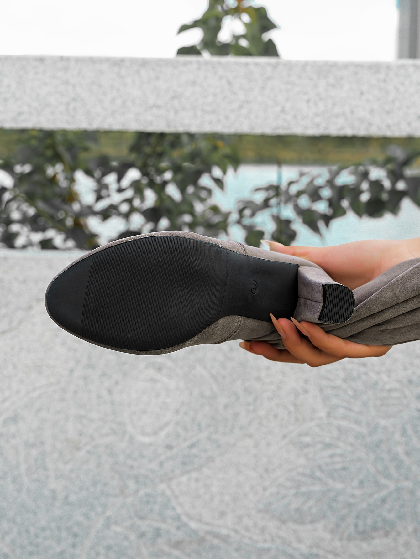 Warme Gefütterte Overknee Stiefel Mit Blockabsatz Für Damen_voghion.com