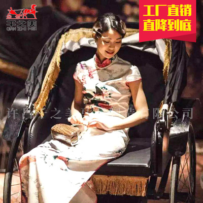 观光胡同游老北京人力黄包车民国复古摄影道具出租旅游博物馆展览